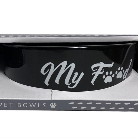 NIB Set Of 2 Pet Bowls: Paws Off & My Food - Picture 4 of 11